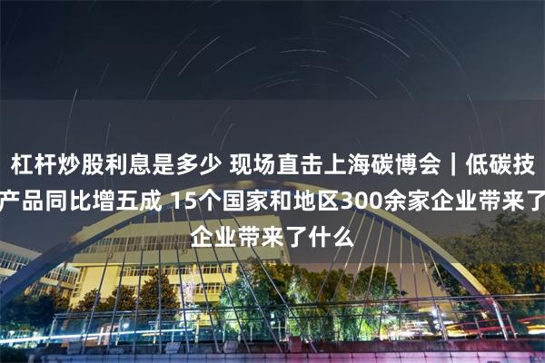 杠杆炒股利息是多少 现场直击上海碳博会｜低碳技术和产品同比增五成 15个国家和地区300余家企业带来了什么