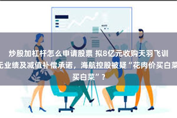 炒股加杠杆怎么申请股票 拟8亿元收购天羽飞训，无业绩及减值补偿承诺，海航控股被疑“花肉价买白菜”？