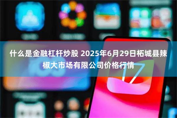 什么是金融杠杆炒股 2025年6月29日柘城县辣椒大市场有限公司价格行情