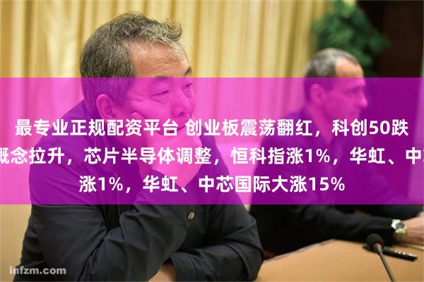 最专业正规配资平台 创业板震荡翻红，科创50跌超2%，机器人概念拉升，芯片半导体调整，恒科指涨1%，华虹、中芯国际大涨15%