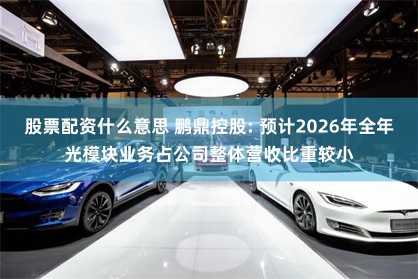 股票配资什么意思 鹏鼎控股: 预计2026年全年光模块业务占公司整体营收比重较小