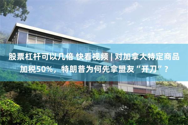 股票杠杆可以几倍 快看视频 | 对加拿大特定商品加税50%，特朗普为何先拿盟友“开刀”？