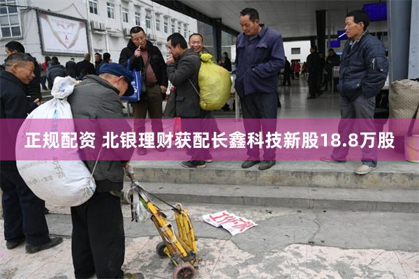 正规配资 北银理财获配长鑫科技新股18.8万股