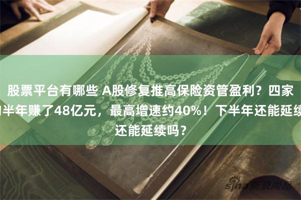 股票平台有哪些 A股修复推高保险资管盈利？四家机构半年赚了48亿元，最高增速约40%！下半年还能延续吗？