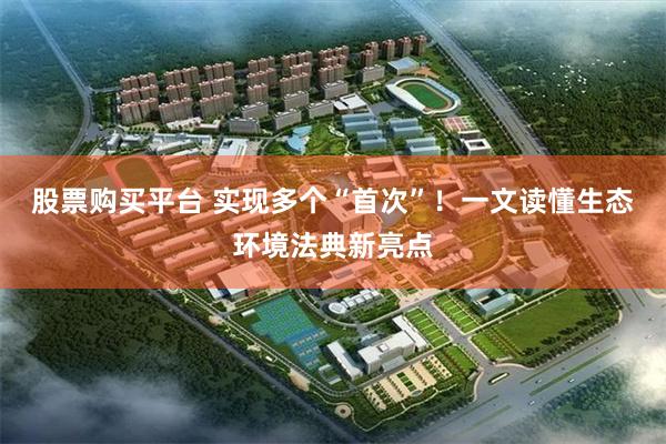 股票购买平台 实现多个“首次”！一文读懂生态环境法典新亮点