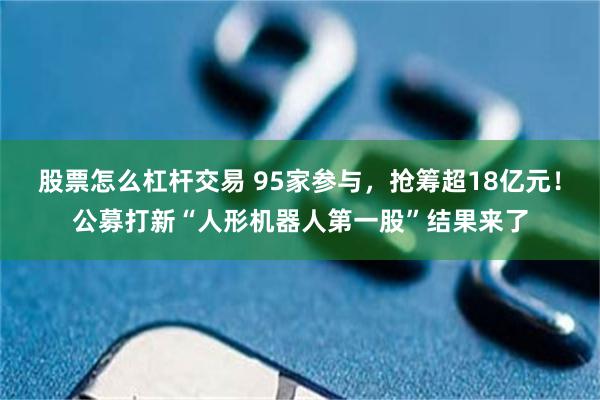 股票怎么杠杆交易 95家参与，抢筹超18亿元！公募打新“人形机器人第一股”结果来了