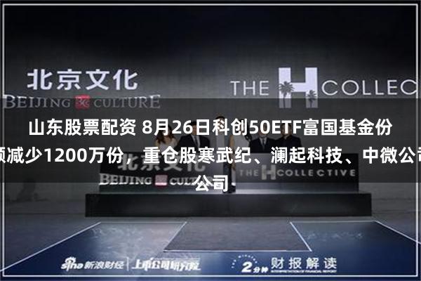 山东股票配资 8月26日科创50ETF富国基金份额减少1200万份，重仓股寒武纪、澜起科技、中微公司
