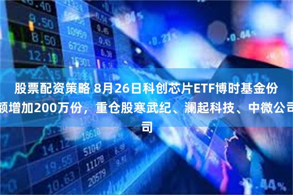 股票配资策略 8月26日科创芯片ETF博时基金份额增加200万份，重仓股寒武纪、澜起科技、中微公司