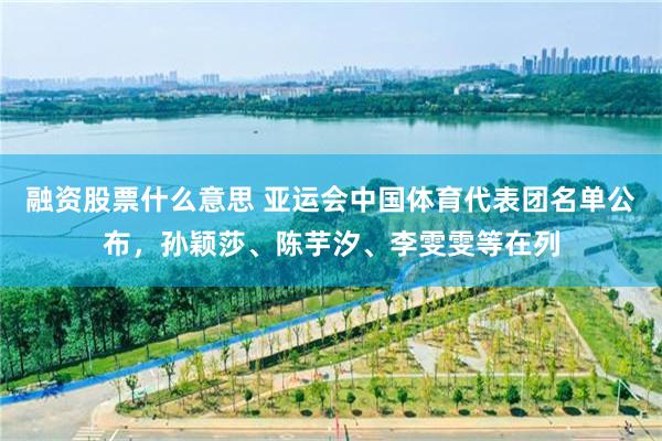 融资股票什么意思 亚运会中国体育代表团名单公布，孙颖莎、陈芋汐、李雯雯等在列