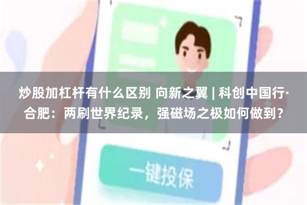 炒股加杠杆有什么区别 向新之翼 | 科创中国行·合肥：两刷世界纪录，强磁场之极如何做到？