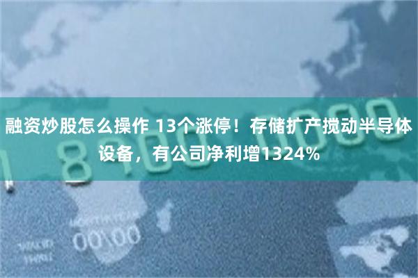 融资炒股怎么操作 13个涨停！存储扩产搅动半导体设备，有公司净利增1324%